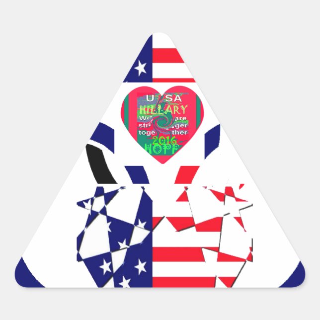 Sticker Triangulaire USA Hope Beau drapeau national Extraordinaire Desi (Devant)