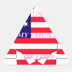 Sticker Triangulaire USA Star Spangled Love My Country of Love
