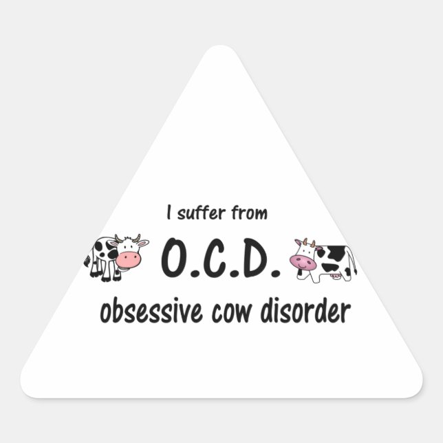 Sticker Triangulaire Vache OCD (Devant)