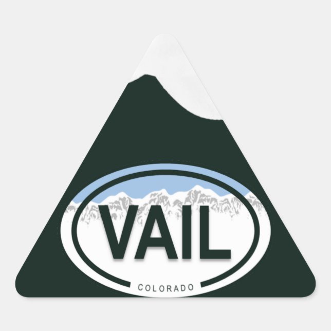 Sticker Triangulaire Vail Colorado Snowcapped Montagnes Rocheuses (Devant)