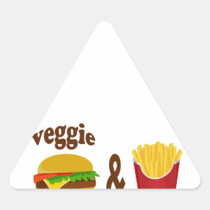 Sticker Triangulaire Veggie Burger et Fries