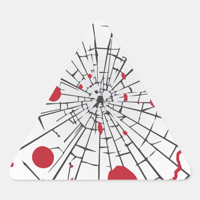 Sticker Triangulaire verre brisé d'halloween (Devant)