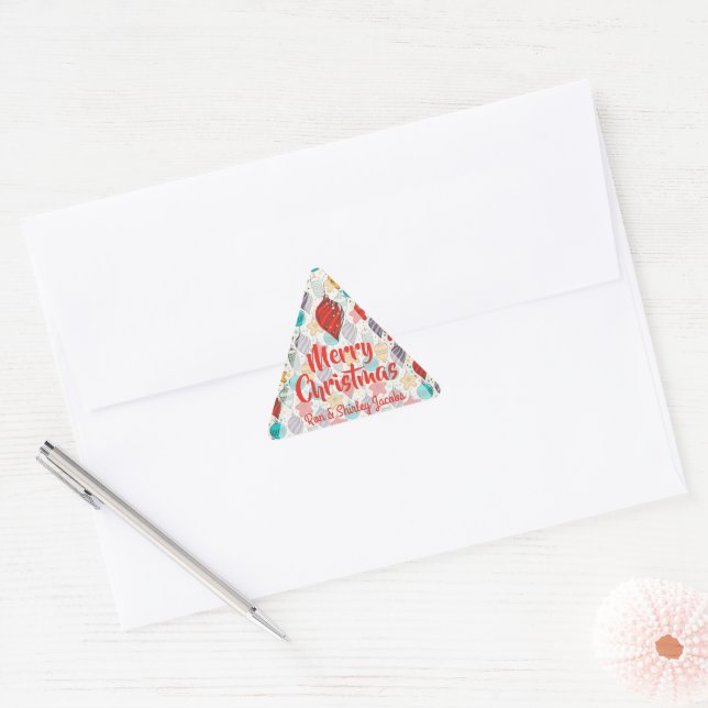 Sticker Triangulaire Vintage Arbre de Noël (Enveloppe)