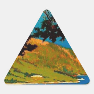 Sticker Triangulaire Vintage California Coast Travel