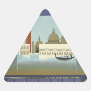 Sticker Triangulaire Vintage voyage Venice Orient Express