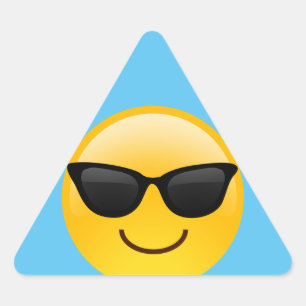 Sticker Triangulaire Visage de sourire avec des lunettes de soleil