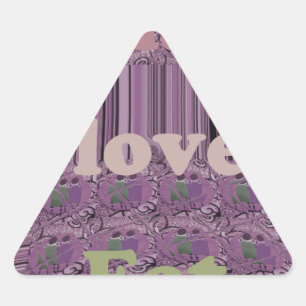 Sticker Triangulaire Vivre au maximum : Manger, Amour, Jouer Design