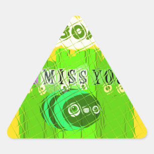 Sticker Triangulaire Whimsical Bored, mais la pensée de vous