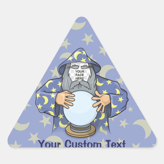 Sticker Triangulaire Wizard with your face (Devant)