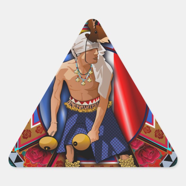 Sticker Triangulaire Yaqui Nation Deer Dancer (Devant)