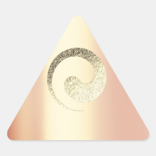 Sticker Triangulaire Ying Yang Balance Rose Gold Pace Triangle Spiritue