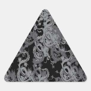 Sticker Triangulaire Ying Yang Gray Dragons