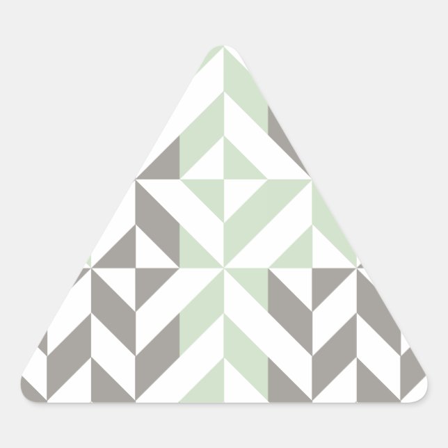 Sticker Triangulaire ZigZag géométrique Sage Green et Silver (Devant)
