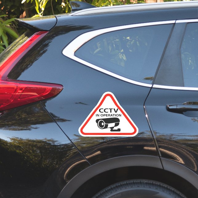 Sticker Triangular CCTV In Operation Warning Sign (Coté voiture)
