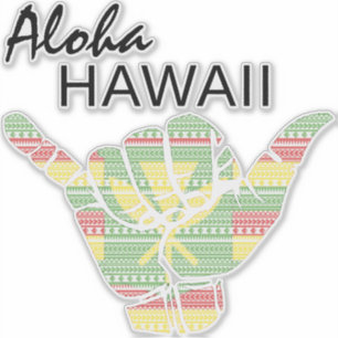 STICKER TRIBAL SHAKA (HANG LOOSE) ALOHA HAWAII KANAKA TRBL
