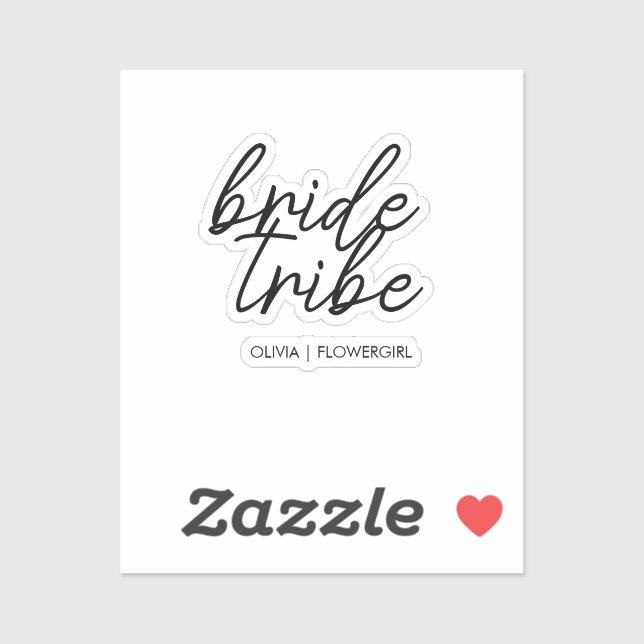 Sticker Tribe de mariée | Fleur Mariage Fille Moderne (Feuille)