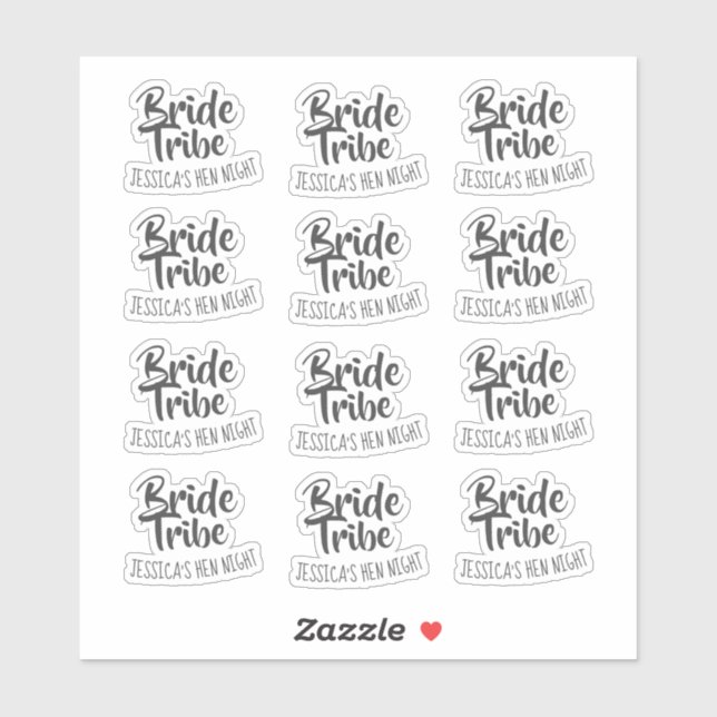 Sticker Tribu de la Mariée Personnalisée Enterrement de Vi (Feuille)