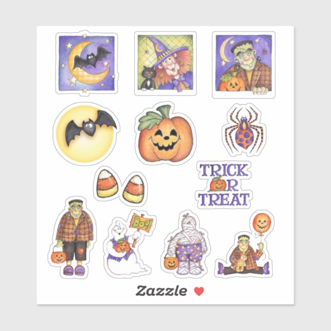 Sticker Trick-or-Treat (Feuille)