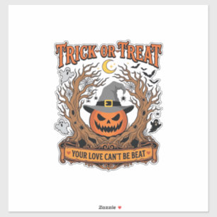 Sticker Trick Or Treat Halloween Citrouille Chapeau De Sor