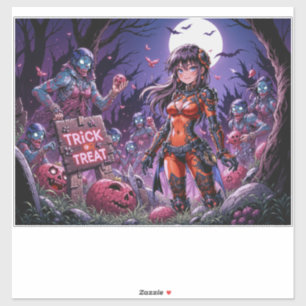 Sticker Trick ou traiter Halloween Zombies distribuer le c