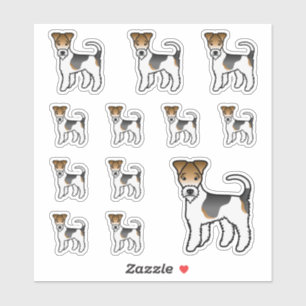 Sticker Tricolor Wire Fox Terrier mignon Chiens de dessin