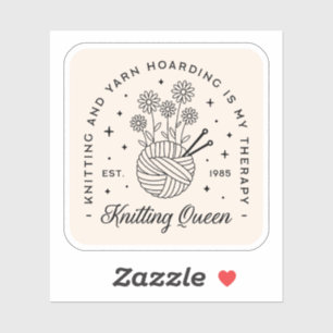 Sticker Tricot fil floral boule cottagecore esthétique