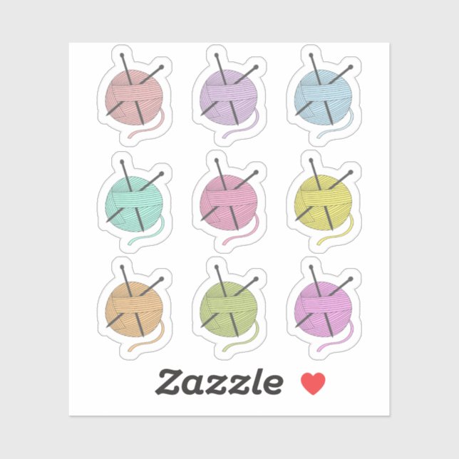 Sticker Tricot Pastel Yarns Hotels Hobby Bujo Planner (Feuille)