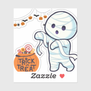 Sticker Tricoter ou traiter maman Halloween Candy amusants