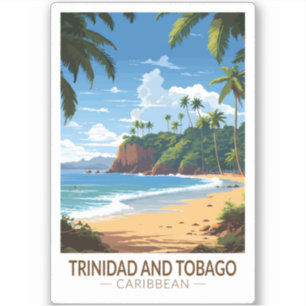 Sticker Trinité-et-Tobago Caraïbes Travel Art Vintage