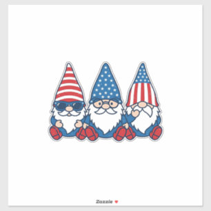 Sticker Trio de gnomes patriotiques dessin de t-shirt vint