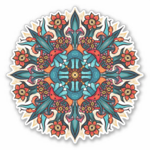 Sticker Trippy hippie psychédélique champignon super bizar