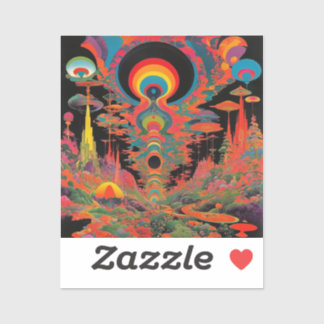 Sticker Trippy Vintage 1960s Psychedelic Retro Artwork