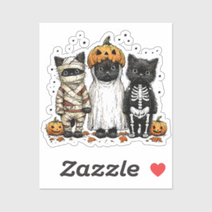 Sticker Trois chats Halloween