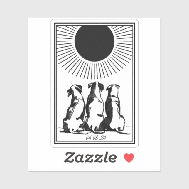 Sticker Trois Chiens "Nuit" (Feuille)