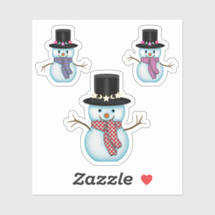 Sticker Trois mignons Snowmen Noël Art