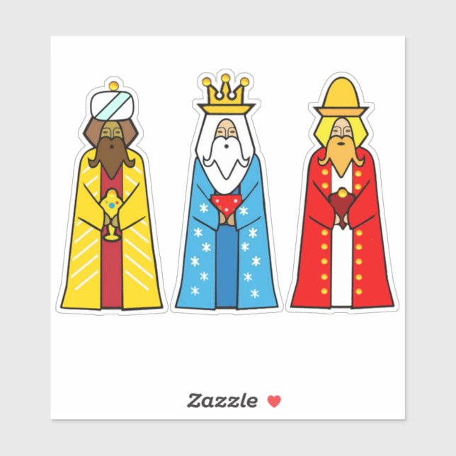 Sticker Trois rois de Noël (Feuille)