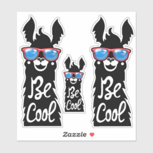 Sticker Trois soient les lamas noirs frais avec les