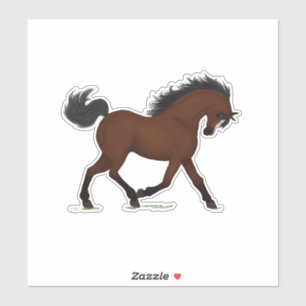 Sticker Trotting Bay Horse Pony avec Blaze Equestrio