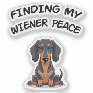 Sticker Trouver mon cadeau Wiener Peace Funny Dachshund