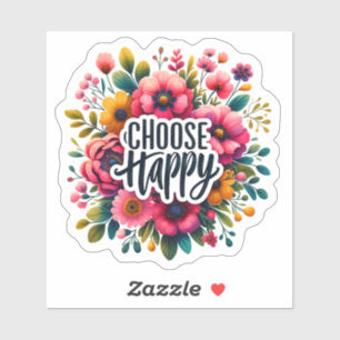 Sticker Trouvez la joie au milieu d'un jardin fleuri de co