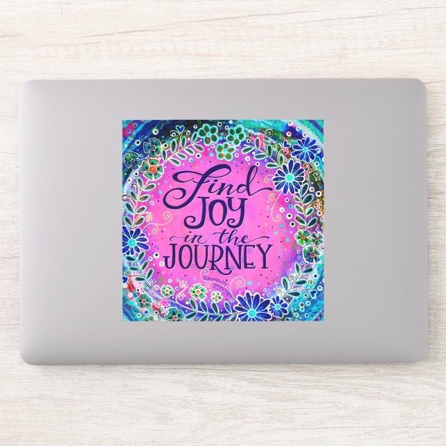 Sticker Trouvez la joie dans le voyage Plutôt rose Inspiri (Ordinateur)