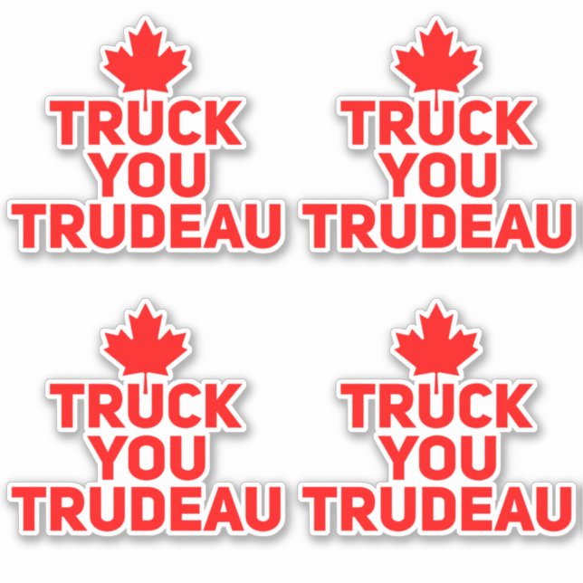 Sticker Truck you Trudeau Trucker anti Justin Trudeau (Devant)