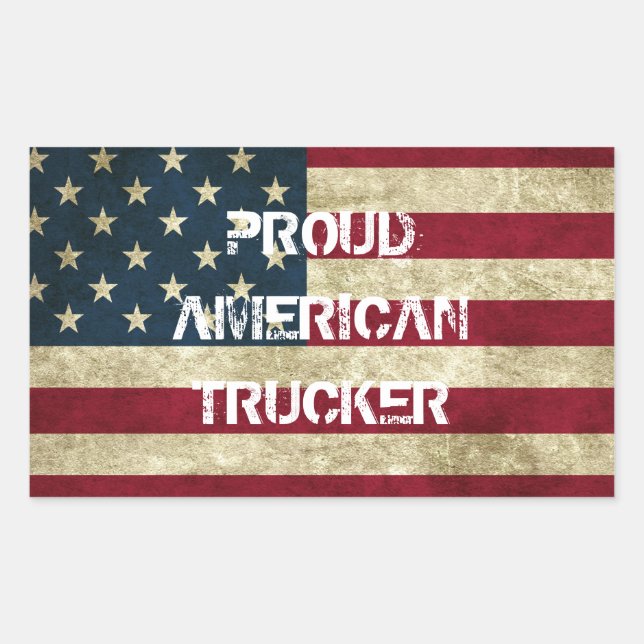 Sticker Trucker Américain Fière (Devant)