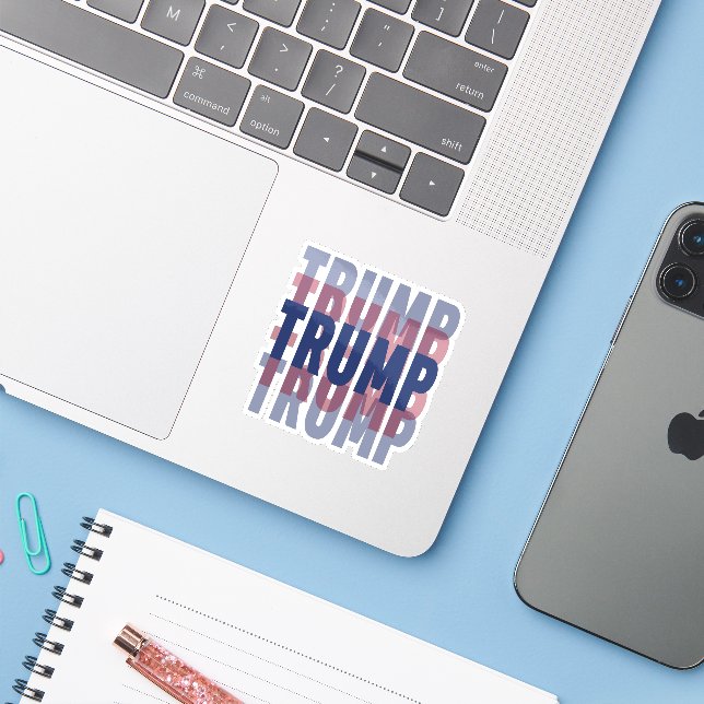 Sticker Trump (Ordinateur portable avec iPhone)