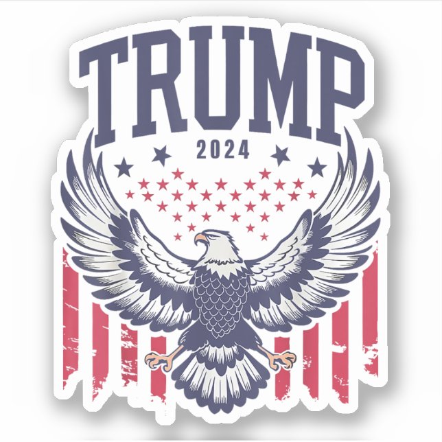 Sticker Trump 2024 America Bald Eagle Pro Trump (Devant)