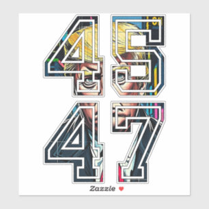 Sticker Trump 45 47   Pop art   président américain