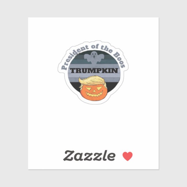 Sticker Trumpkin, Président De L'Halloween Boos (Feuille)