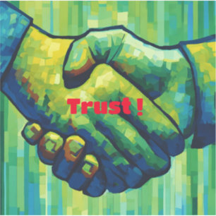 Sticker "TrustTouch : Une poignée de main sous forme d'aut