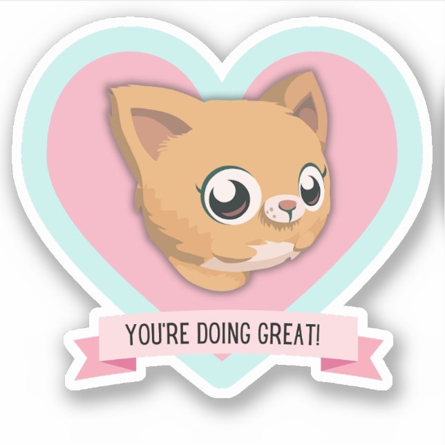 Sticker Tu fais du bien ! Encouragement Cat Affirmation (Devant)