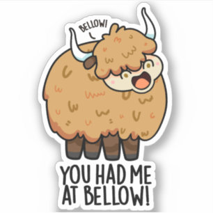 Sticker Tu M'As Eu À Bellow Funny Yak Pun